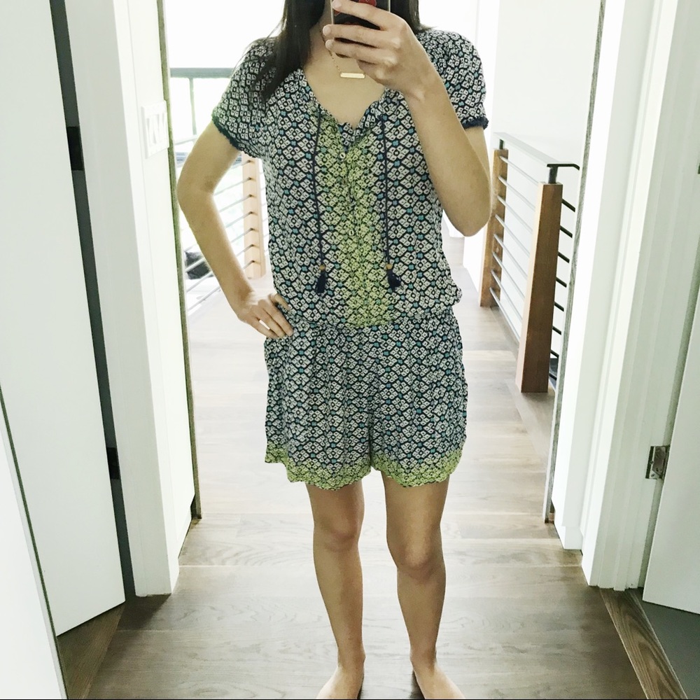 Anthropologie Embroidered Patterned Romper